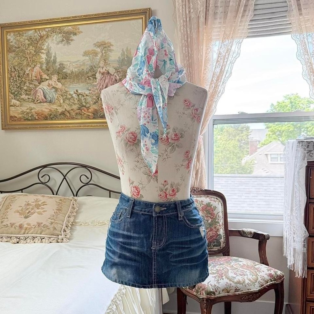 floral bandana scarf 90s pastel floral bandana scarf